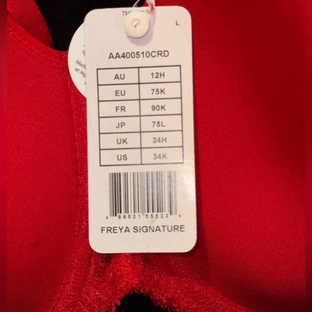Freya Vibrant Red Lace Offbeat Demi T-shirt Bra, AA5450 - Picture 3 of 13